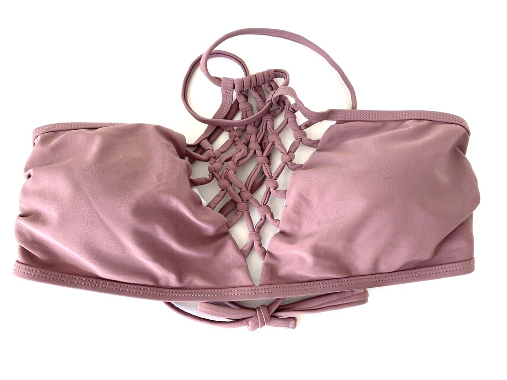 PinkBlush Swim Women's Maternity Pink Mauve Bandeua Bikini Top Size M